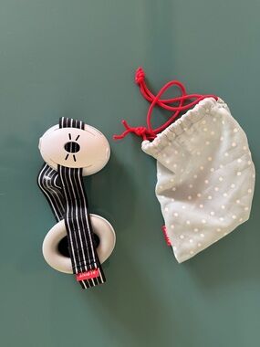 Alpine Black & White Ear Protection with Light Blue Polka Dot Pouch